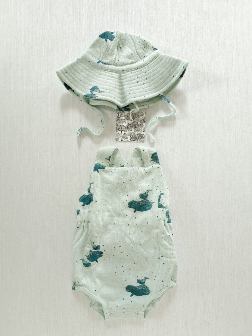 Kate Quinn Beluga Terry Criss Cross Bubble and Sun Hat Summer Fun Seafoam 3-6